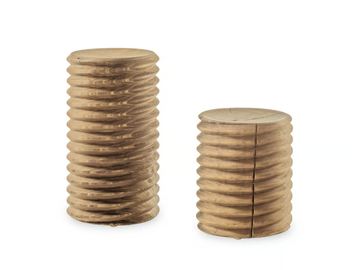 VITAE SMALL & BIG - Solid cedarwood stool by Riva 1920 - view 2